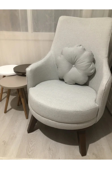 GULDESIGN Papatya Yastık | Papatya Kırlent Gri ürün görseli 1