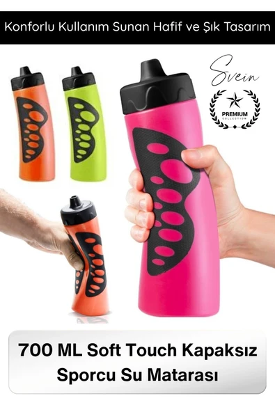 #Matara 700 ML Soft Touch Sporcu Su Matarası Kapaksız Renkli Kombin Mat Şişe Hafif Dayanıklı Taşınabilir Fitness Koşu Bi ürün görseli 1