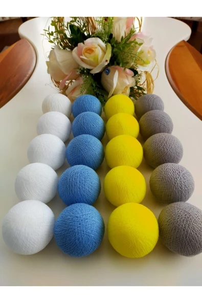 GULDESIGN Guldesignstore Montessori Işıklı Top 3 Mt. 20 Top Led Aydınlatma Mavi-beyaz-sarı-gri ürün görseli 1