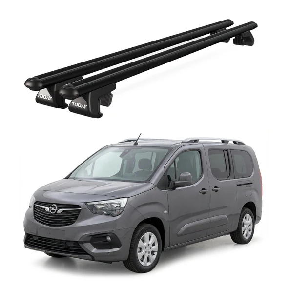 Venüs Opel Combo (2019 ve sonrası) Uyumlu Siyah Ara Atkı Port Bagaj Tavan Barı ürün görseli 1