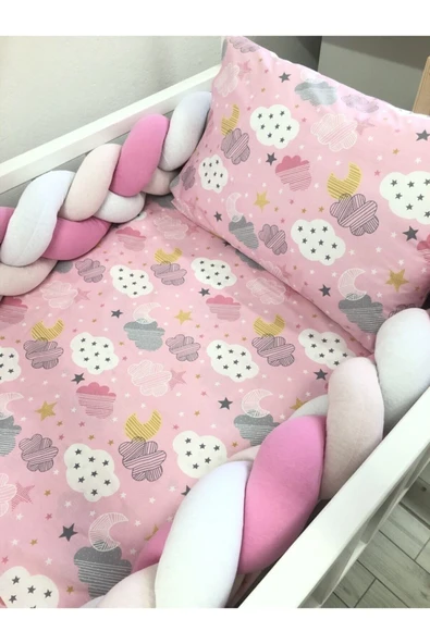 GULDESIGN 80x130 420cm 3'lü Model Örgü Koruma Şeker Pembe-toz Pembe-beyaz ürün görseli 1