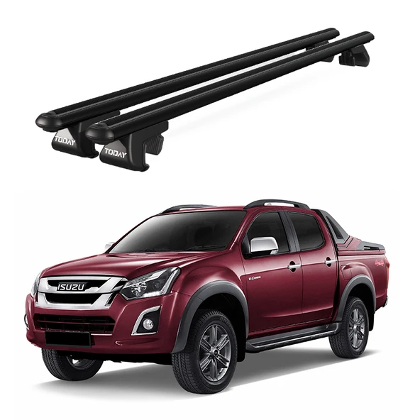 Venüs Isuzu D-Max (2013-2020) Uyumlu Siyah Ara Atkı Port Bagaj Tavan Barı ürün görseli 1