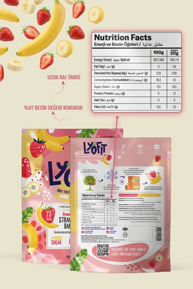 Freeze Dried Muz Çilek 20g - Resim 5