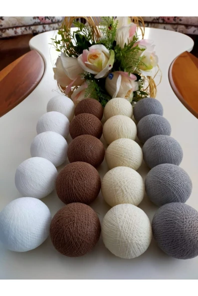 GULDESIGN Guldesignstore Işıklı Top 3 Mt. 20 Top Beyaz-gri-krem-kahverengi ürün görseli 1