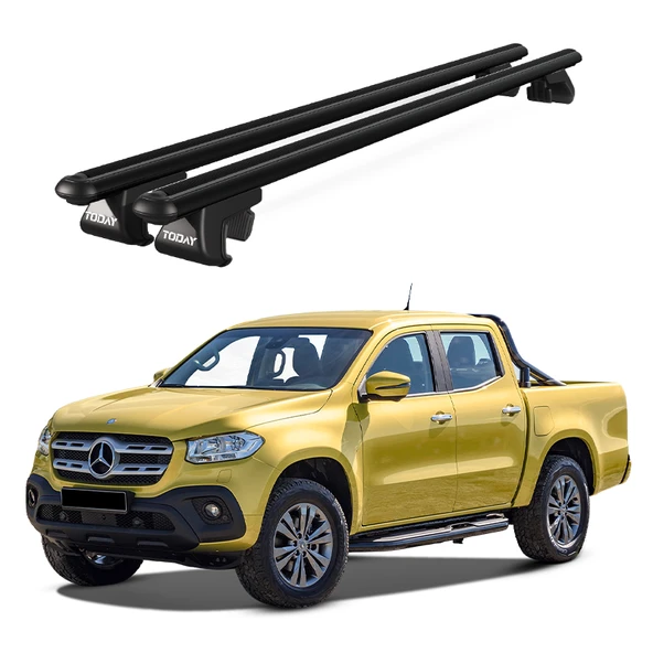Venüs Mercedes-Benz X Class (2017-2020) Uyumlu Siyah Ara Atkı Port Bagaj Tavan Barı ürün görseli 1