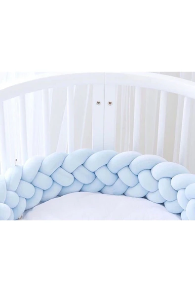 GULDESIGN 100x200 540cm Kapısız 4'lü Model Örgü Koruma Bebe Mavisi ürün görseli 1