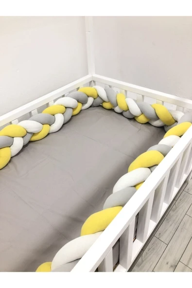 GULDESIGN 50x90 280cm 3'lü Model Örgü Koruma Sarı-gri -beyaz ürün görseli 1