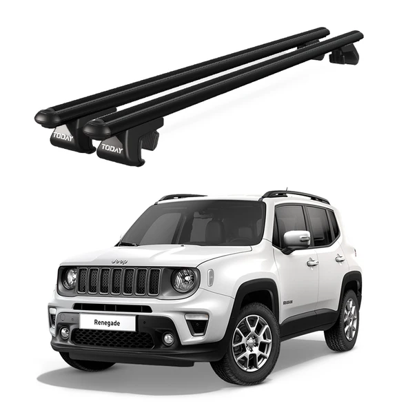 Venüs Jeep Renegade (2014 ve sonrası) Uyumlu Siyah Ara Atkı Port Bagaj Tavan Barı ürün görseli 1