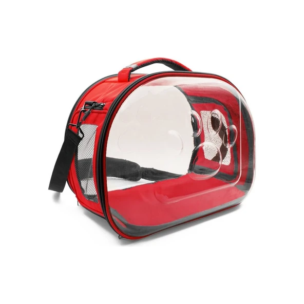 Doggie&Cattie Panaromik Askılı Taşıma Çantası Red 40-29-35cm ürün görseli 1