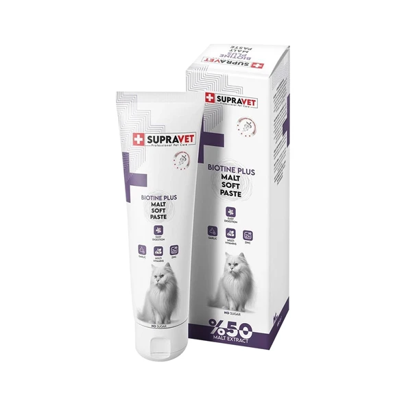 Supravet Biotine Plus Kediler İçin Tüy Sağlığı Güçlendirici Malt Macun 100 gr ürün görseli 1