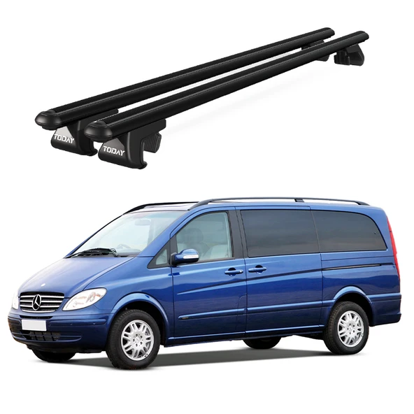 Venüs Mercedes-Benz Viano (W639) (2003-2014) Uyumlu Siyah Ara Atkı Port Bagaj Tavan Barı ürün görseli 1