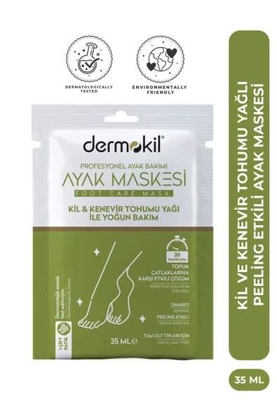 DERMOKİL KİL VE KENEVİR ETKİLİ AYAK MASKESİ 35 ML ürün görseli 1
