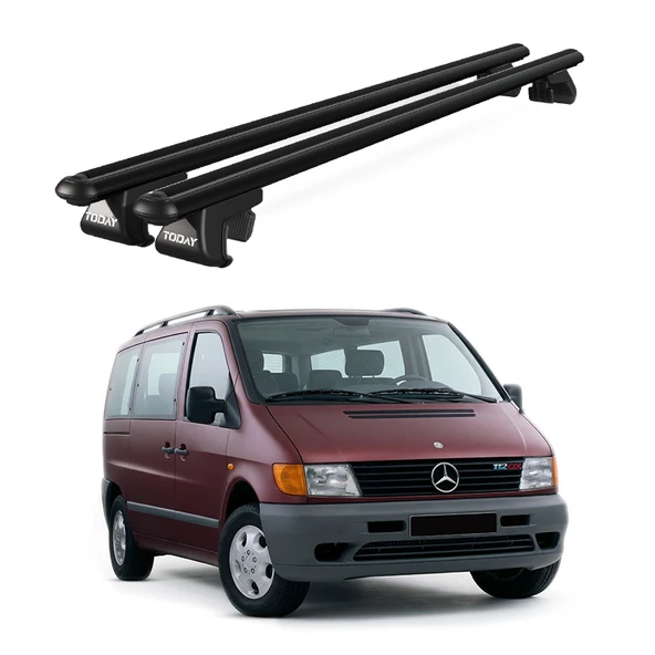 Venüs Mercedes-Benz Vito Van (1996-2004) Uyumlu Siyah Ara Atkı Port Bagaj Tavan Barı ürün görseli 1