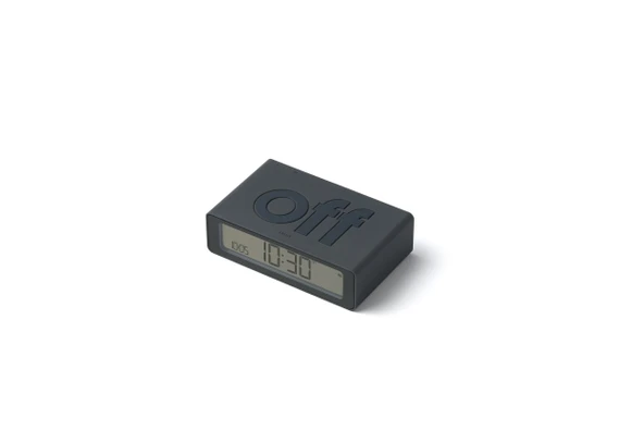 Lexon Flip Mini Şarj Edilebilir Alarm Saat Koyu Gri ürün görseli 1