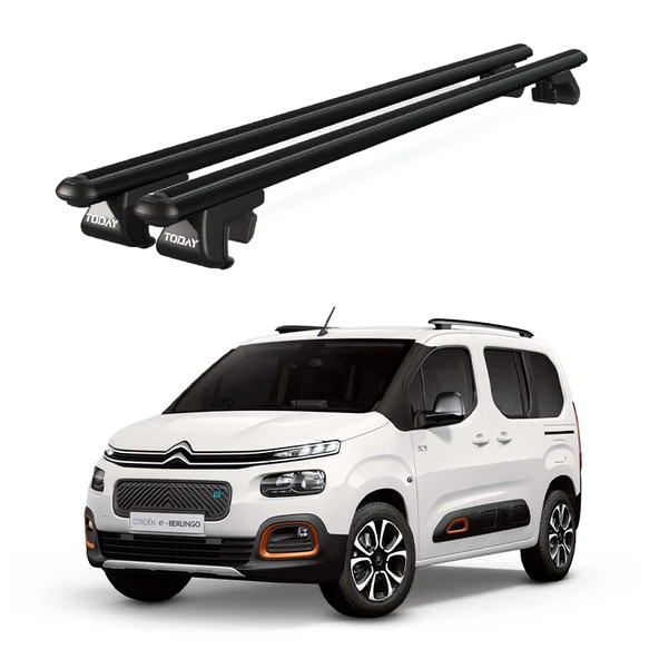 Venüs Citroen Berlingo (2019 ve sonrası) Uyumlu Siyah Ara Atkı Port Bagaj Tavan Barı ürün görseli 1