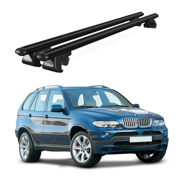 Venüs BMW X5 (E53) (2003-2007) Uyumlu Siyah Ara Atkı Port Bagaj Tavan Barı ürün görseli 1