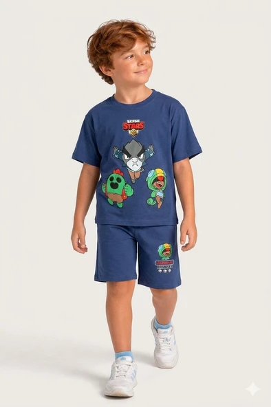 Cg Kids Brawl Stars Erkek Çocuk Tshirt & Şort Alt Üst Takım ürün görseli 1