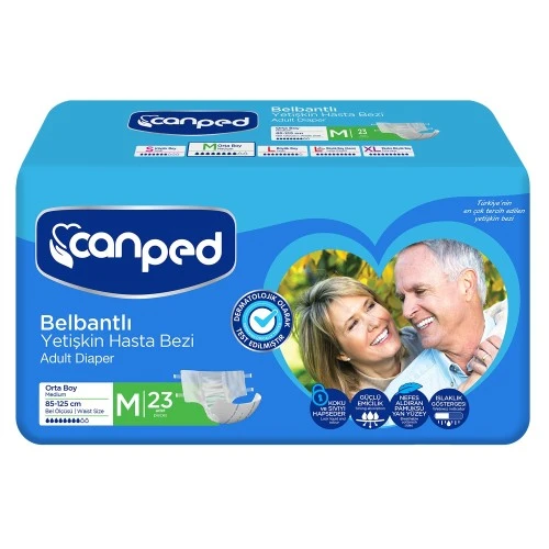 Canped Belbantlı Yetişkin Hasta Bezi Orta Boy M Beden 23x4 92 Adet ürün görseli 1