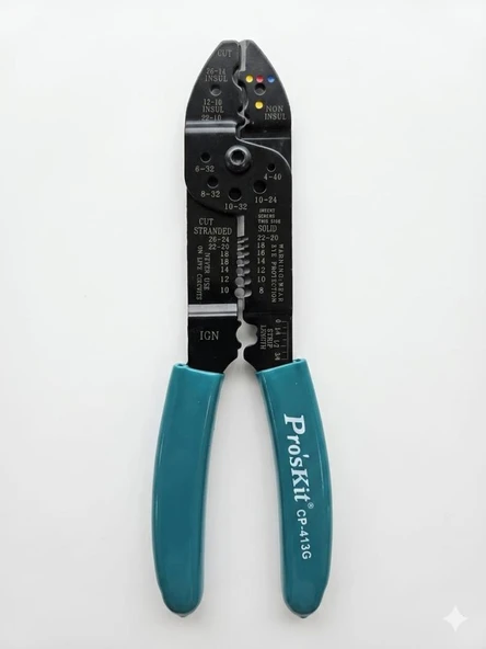 PROSKİT CP-413G KABLO SOYUCU VE SIKICI PENSE SOYMA AWG10-26  SIKIŞTIRMA AWG10-26 ) ürün görseli 1