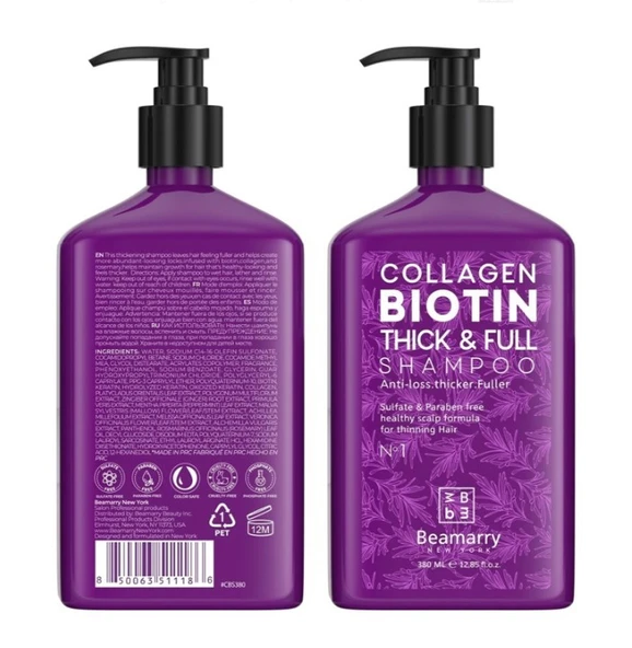 Beamarry Collagen Biotin Thick Full Shampoo 380 ml ürün görseli 1