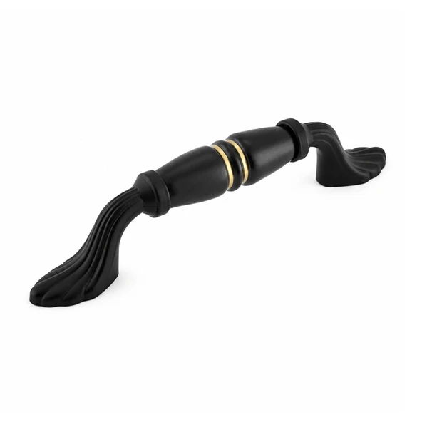 Nero Porselen Siyah Gold Çizgili Kulp 96 mm 9.6 cm Mobilya Çekmece Dolabı Dolap Kapak Kulb Kulpu ürün görseli 1