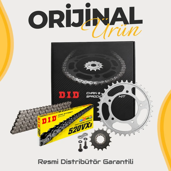 Dıd Ducati Monster 620 Zincir Dişli Seti (2004-2006) X-Ringli Zincir (Çelik Renk) ürün görseli 1