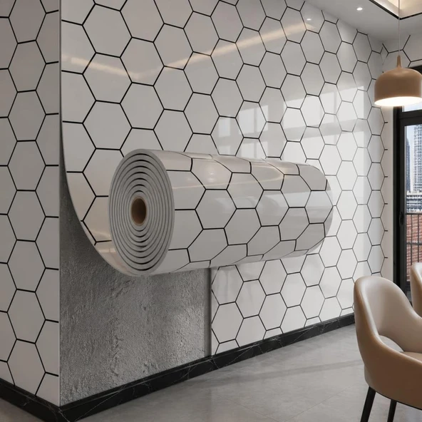 60cm x 3 Metre Tek Parça Yapışkanlı Rulo Duvar Paneli Kağıdı Silinebilir Salon Ofis CYCZT00158 ürün görseli 1