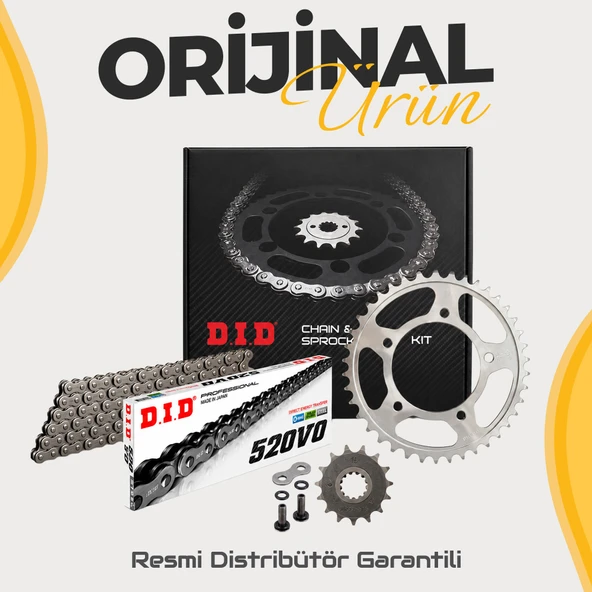 Dıd Ducati Monster 695 Zincir Dişli Seti (2006-2008) O-Ringli Zincir (Çelik Renk) ürün görseli 1