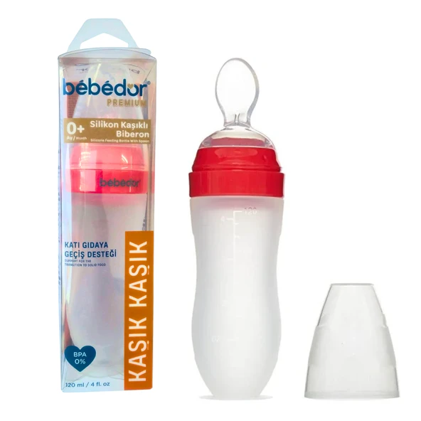 Bebedor Premium 7509 Silikon Kaşıklı Biberon 0 Ay+ 120 Ml ürün görseli 1