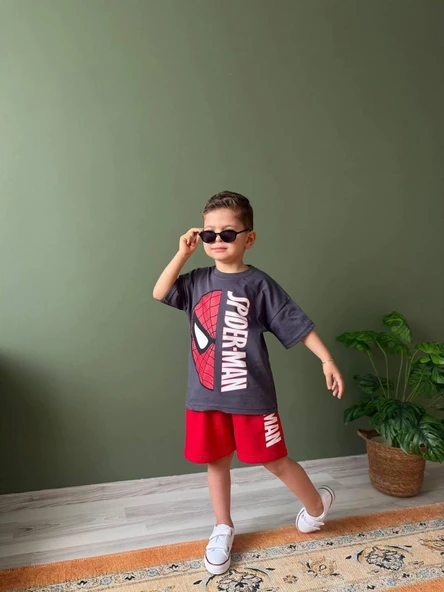 Cg Kids Örümcek Adam Erkek Çocuk Tshirt&Şort Erkek Çocuk Alt Üst Takım ürün görseli 1