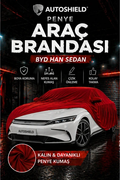Universal BYD Han Sedan Penye Araç Brandası Kumaş Garaj Brandası Oto Koruma Örtüsü Kırmızı ürün görseli 1