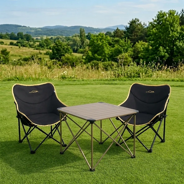 Yek Outdoor Campout Alüminyum Büyük Boy Masa + 2 Campout Fırat Sandalye Set ürün görseli 1