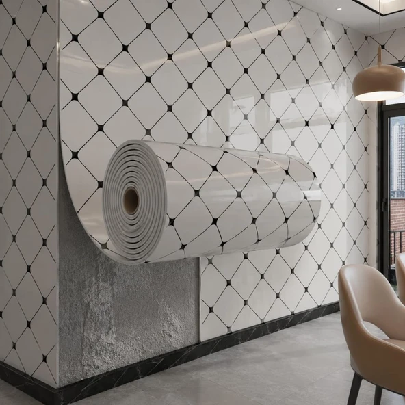 60cm x 3 Metre Tek Parça Yapışkanlı Rulo Küp Duvar Paneli Kağıdı Silinebilir Salon Ofis CYCZT00156 ürün görseli 1