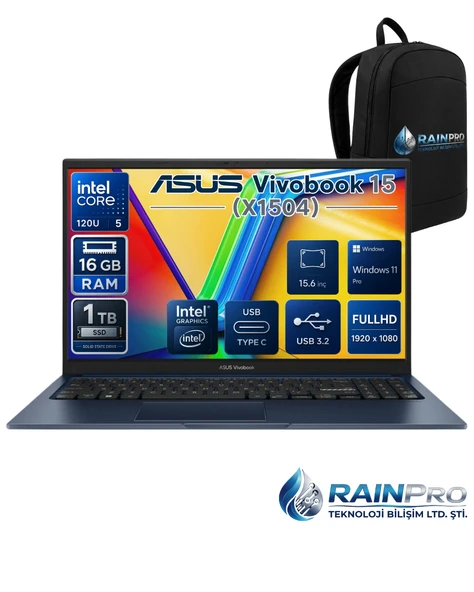 Asus Vıvabook 15 İntel Core 5-120U 16 GB DDR5 1 TB SSD 15.6'' Windows 11 Pro Taşınabilir Bilgisayar X1504VARNP05 ürün görseli 1