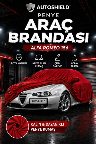 Universal Alfa Romeo 156 Penye Araç Brandası Kumaş Garaj Brandası Oto Koruma Örtüsü Kırmızı ürün görseli 1