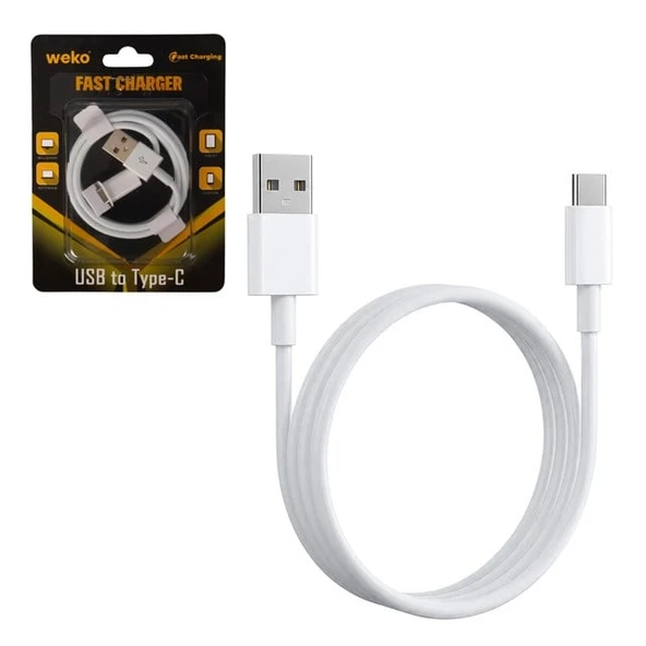 Weko WK-29908 Beyaz 1 Metre Usb To Type-C Şarj - Data Aktarım Kablosu ürün görseli 1