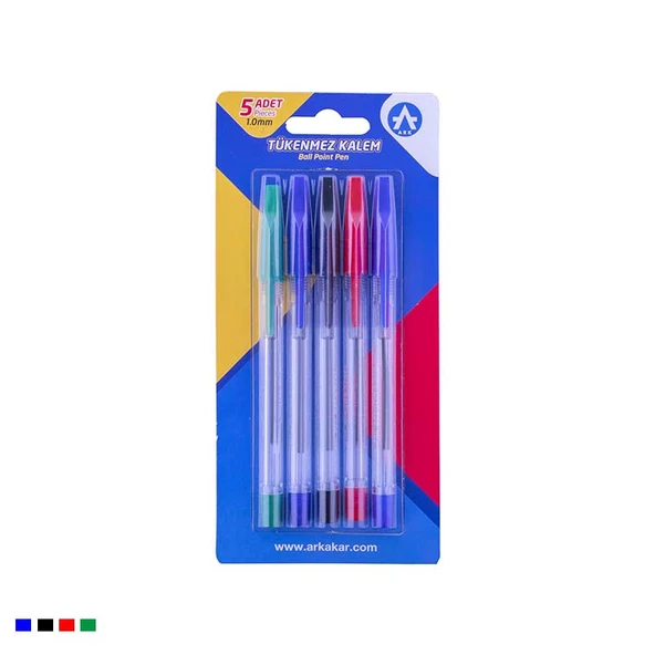 Ark Karışık Renk Tükenmez Kalem Seti 2 Set 1.0 mm Uç ürün görseli 1