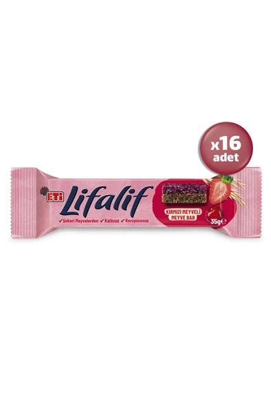 Lifalif Kırmızı Meyveli Meyve Bar 35 g x 16 Adet ürün görseli 1