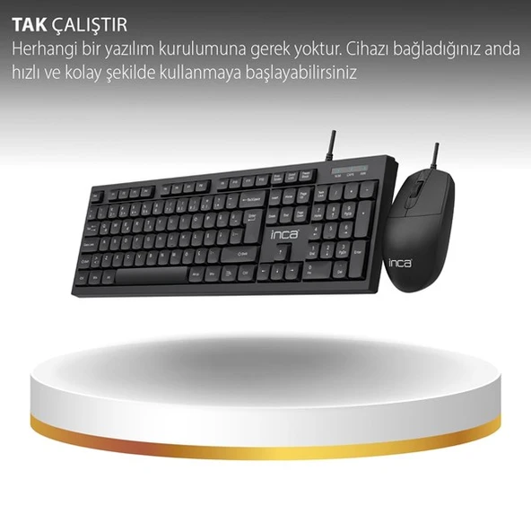 INCA USB Q Standart Klavye - Mouse Set IMK-376T - Resim 2