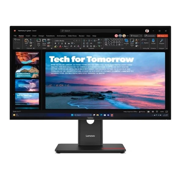 LENOVO 27" IPS T27QD-40 64AAGAT2TK 4MS 120HZ HDMI-DP TYPEC KURUMSAL MONİTÖR 2560X1440 ürün görseli 1