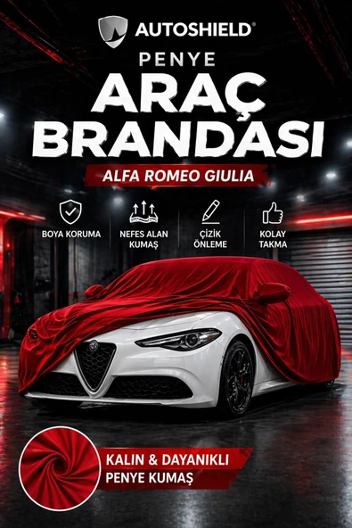 Universal Alfa Romeo Giulia Penye Araç Brandası Kumaş Garaj Brandası Oto Koruma Örtüsü Kırmızı ürün görseli 1