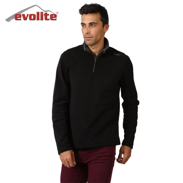 Evolite Fuga Erkek Mikro Polar Sweater - Siyah ürün görseli 1