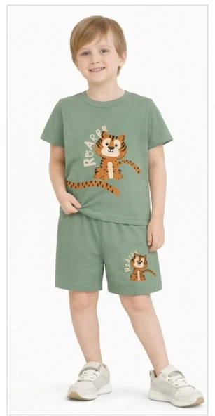 Erkek Çocuk Şortlu Yazlık Pijama Takımı NBK-7245 ürün görseli 1