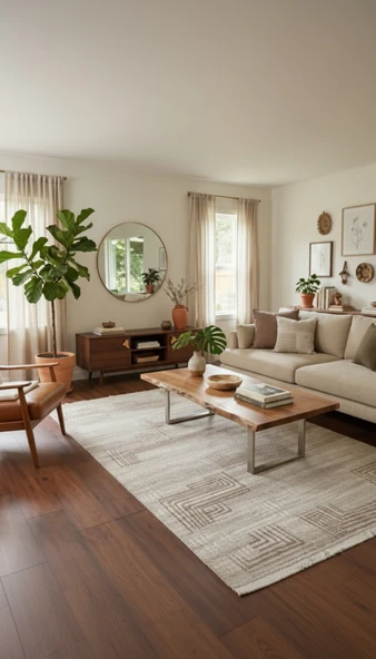 BAHAR Serisi Krem Kahve Yumuşak Geçişli Modern Desenli Halı | BT371 80 X 150 ürün görseli 1