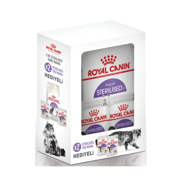 Royal Canin Sterilised Kısırlaştırılmış Yetişkin Kedi Maması 2Kg + 2 Adet Yaş Mama Hediyeli ürün görseli 1