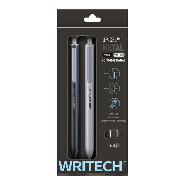 WRITECH JEL KALEM SIYAH/BEYA MAVI 0,7mm W0156 2LI ürün görseli 1