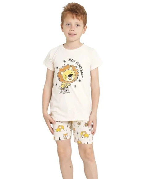 Erkek Çocuk Yazlık Şortlu Pijama Takımı Aslan ürün görseli 1