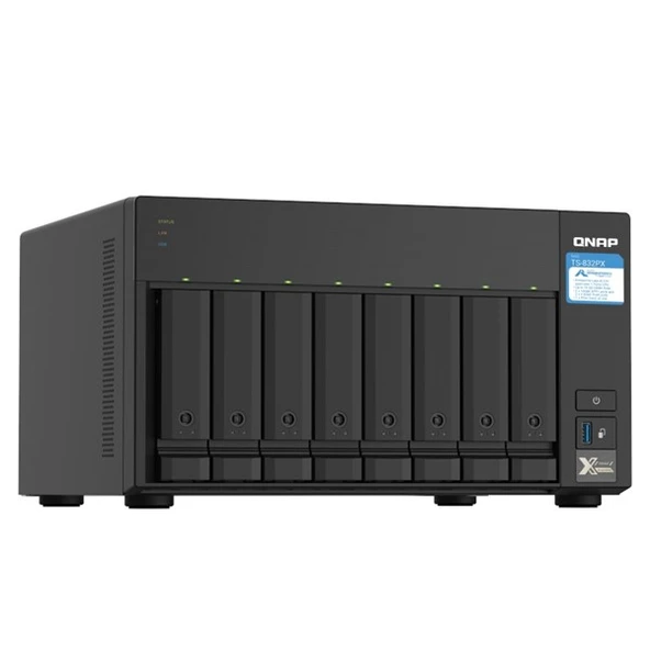 QNAP 8diskli Alpine AL324 QC-4GB RAM-10GbE SFP+ Nas Server TS-832PX (40357) ürün görseli 1