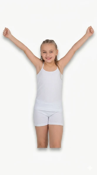 Kız Çocuk Garson Boy Atlet Boxer Takım ELM-1210 ürün görseli 1