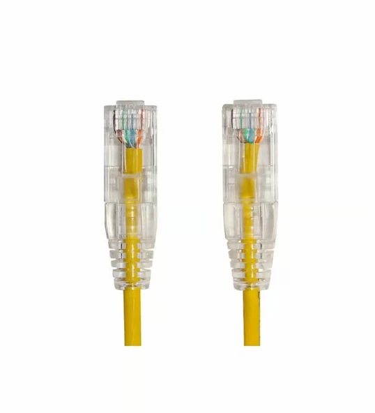 AGER 0.15metre CAT6 Utp Slim AWG28 AC-602-0015/Y Sarı LSZH Patch Kablo (10'lu Paket) ürün görseli 1